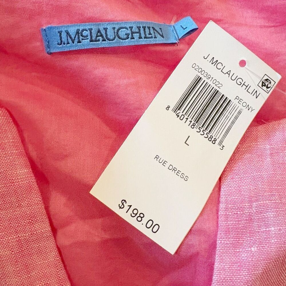 NWT J. McLaughlin Rue Dress100% Linen Size L Pink $198.00 - Picture 6 of 7